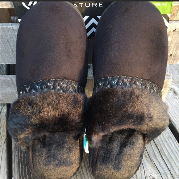 Isotoner Black Microsuede Slippers! NEW! - Picture 4 of 10